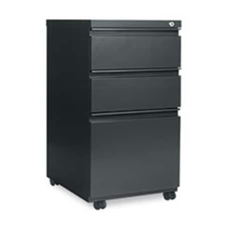 Fine-Line 14.87 x 19.12 in. Three-Drawer Metal Pedestal File with Full-Length Pull - Charcoal FI3205579
